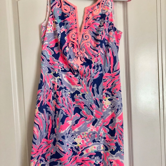 Lilly Pulitzer Lyssa Notch Neck Shift Dress Size 0 - Picture 4 of 6